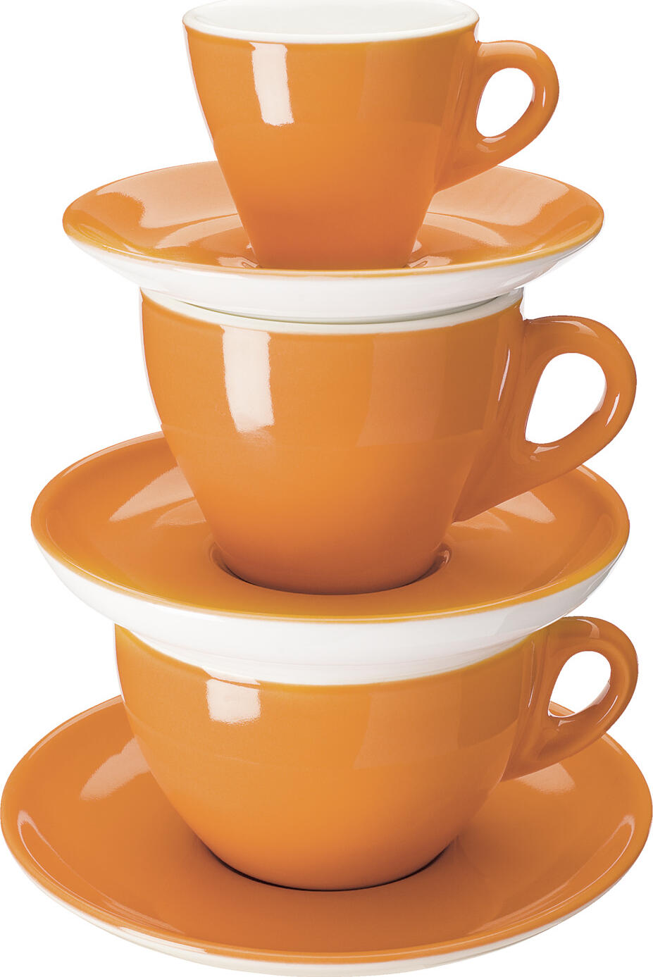 PULSIVA LUSINI Joy 2.0 Espresso Cup, 80 ml Porcelain Coffee Cup, Orange and White, Dishwasher and Microwave Safe, Round Sturdy Design