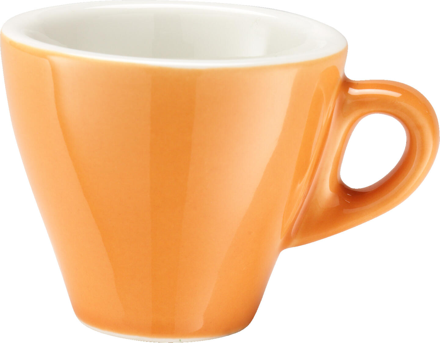 PULSIVA LUSINI Joy 2.0 Espresso Cup, 80 ml Porcelain Coffee Cup, Orange and White, Dishwasher and Microwave Safe, Round Sturdy Design