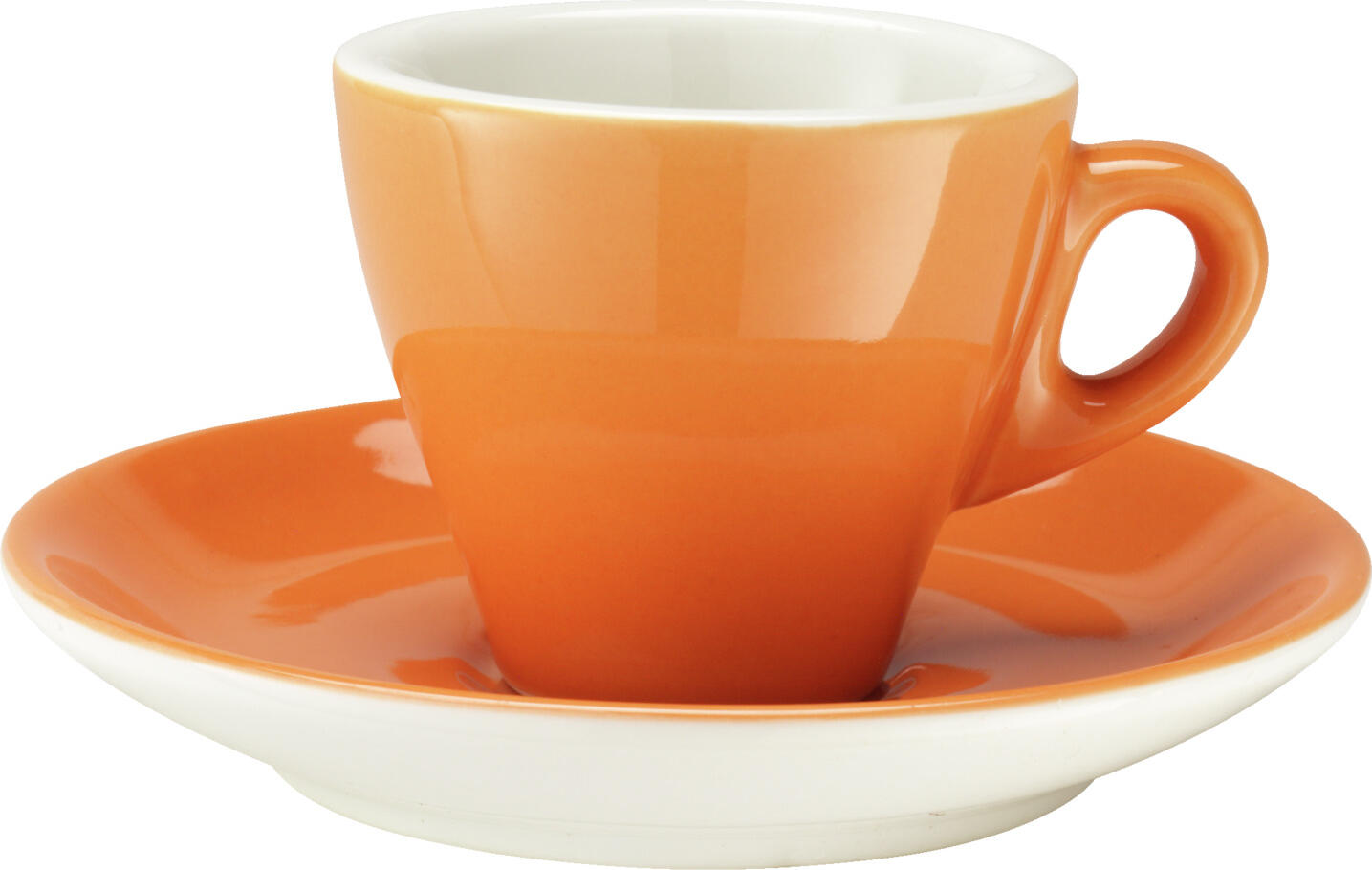 PULSIVA LUSINI Joy 2.0 Espresso Cup, 80 ml Porcelain Coffee Cup, Orange and White, Dishwasher and Microwave Safe, Round Sturdy Design