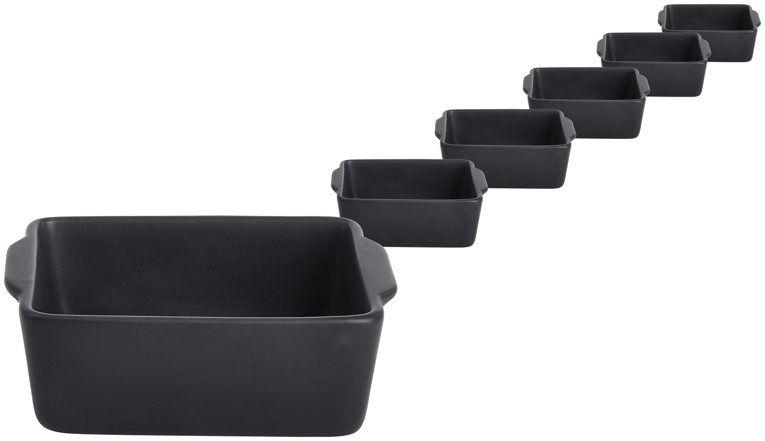 VEGA Ferry Rectangular Stoneware Clay Baking Dish with Handles, 330 ml, 13 x 10 x 4.5 cm, Matt Glazed, Microwave and Dishwasher Safe