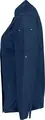Jobeline Carter Women's Chef's Jacket, Long-Sleeved Polyester Cotton Blend, Breathable Mesh Inserts, Concealed Snap Placket, Navy