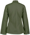 Jobeline Carter Women's Long-Sleeved Chef's Jacket, 65% Polyester 35% Cotton, Breathable Mesh Inserts, Roll-up Sleeves, Olive
