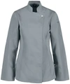 Jacket de Bucatar Jobeline Carter pentru femei, Gri, Marime 52, 65% poliester 35% bumbac, maneca lunga cu functie de rulare, insertii de plasa respirabila
