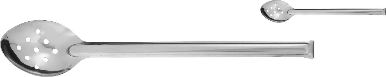 PULSIVA Perforated Serving Spoon, Stainless Steel Rustproof, 32 cm Total Length, Draining Bowl, Curved Hanging Handle, Dishwasher Safe
