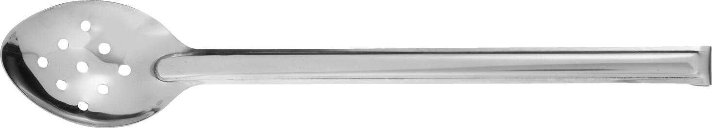 PULSIVA LUSINI Solutions GmbH Serving spoon Short perforated Servierlöffel Short gelocht Serving spoon Short perforated; 32 cm (L); stainless steel; 2 piece / pack Servierlöffel Short gelocht; 32 cm (L); edelstahl; 2 Stück / Pack Short-handled, perforated serving spoon made of stainless steel. With curved end for hanging over the hob. Handle length 23.5 cm. Suitable for dishwasher. Kurzstieliger, gelochter Servier-Löffel aus Edelstahl, rostfrei. Mit gebogenem Ende zum Aufhängen über dem Kochfeld. Stiellänge 23,5 cm. Spülmaschinengeeignet.