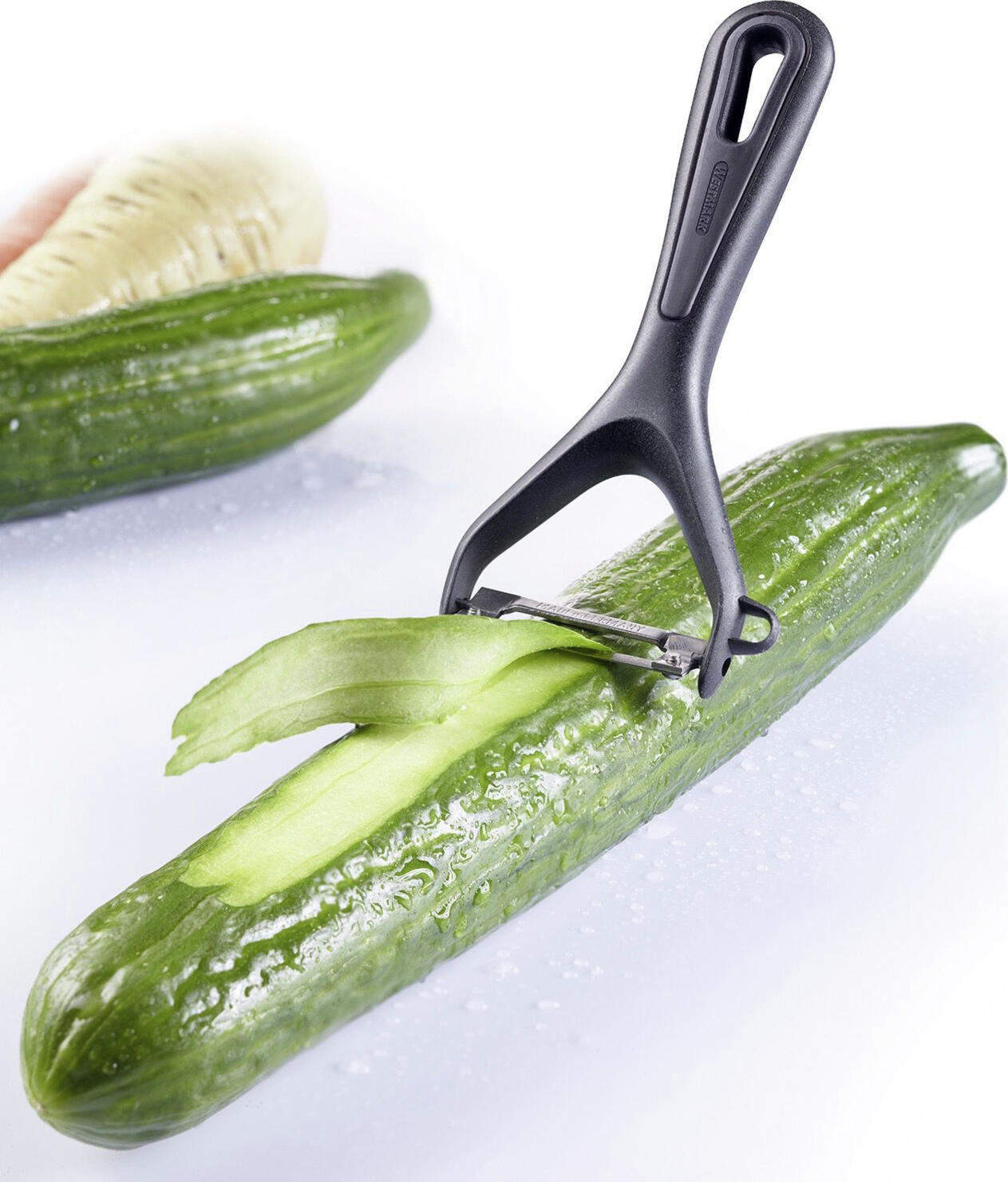 Westmark Gentle Vegetable and Asparagus Peeler, Stainless Steel Blade, Polyamide Body, Dishwasher Safe, Made in Germany, 15 x 6.9 x 1.8 cm