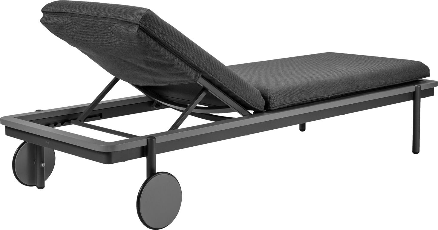 VEGA Rivan Sunlounger Cushion, 72 x 199 x 7.5 cm, Quick-Drying Easy-Care Material, Removable Washable Cover, Anthracite Grey