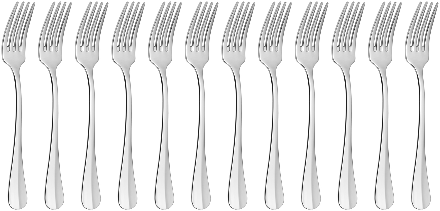 VEGA Baguette Table Fork, 18/10 Chrome-Nickel Stainless Steel, Mirror Polished, 20.1 cm, Silver