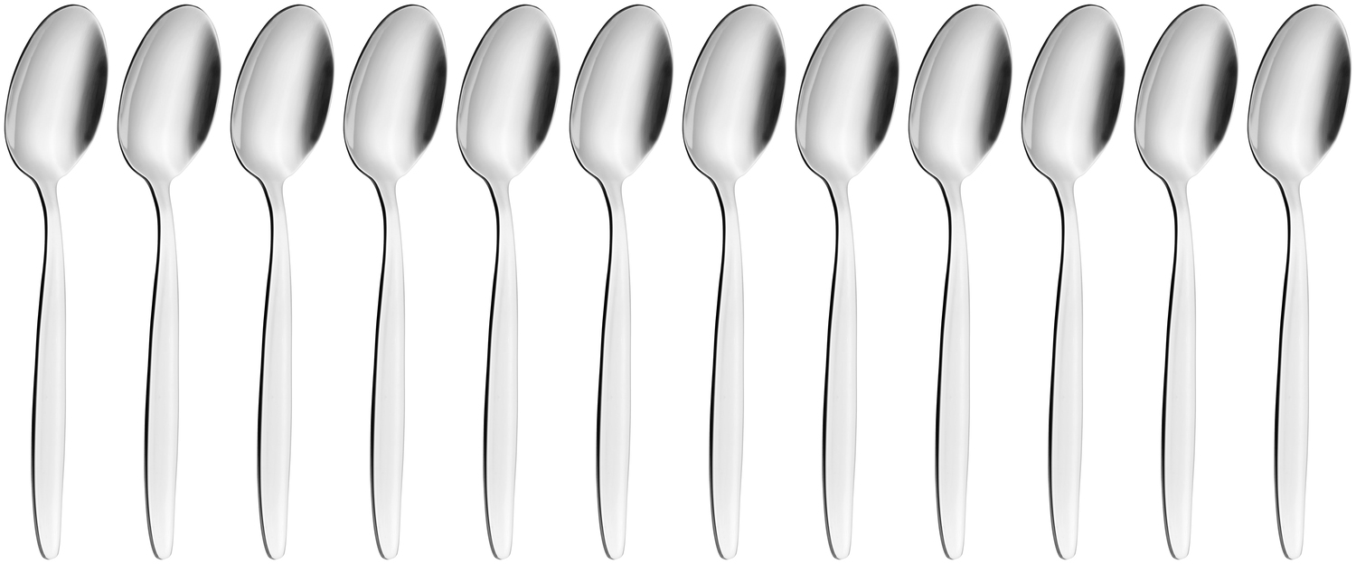 Set de 12 linguri de masa VEGA Fortuna, otel inoxidabil 18/0 cromat, finisaj oglinda, argintiu, 19.3 cm