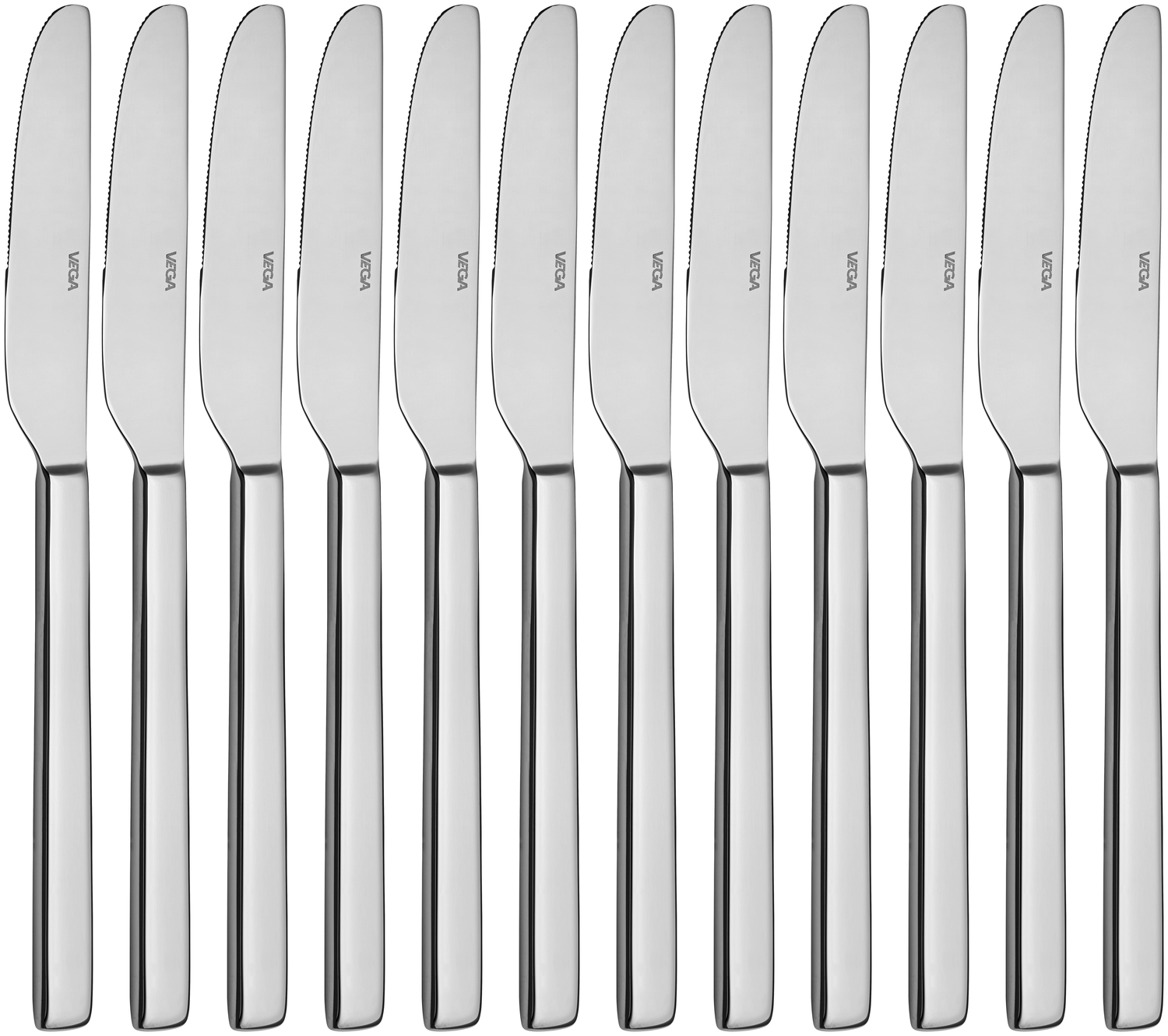 VEGA Decaso Knife, 19.2 cm, Mirror Polished Chrome Stainless Steel 18/0, 3 mm Thickness, Dishwasher Safe, Silver