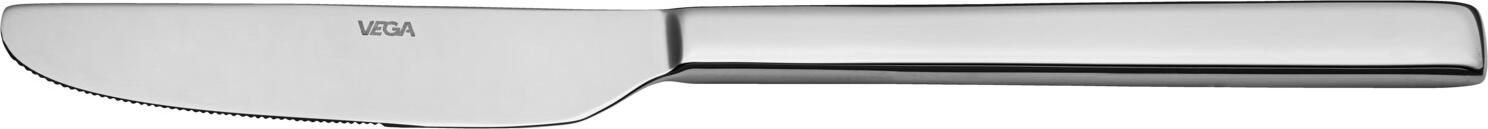 VEGA LUSINI Solutions GmbH Starter/Dessert knife Decaso Vorspeisen-/Dessertmesser Decaso Starter/Dessert knife Decaso; 19.2 cm (L); silver, handle silver; 12 piece / pack Vorspeisen-/Dessertmesser Decaso; 19.2 cm (L); silber, Griff silber; 12 Stück / Pack Chrome stainless steel 13/0. Timelessly simple starter/dessert knife. Mirror polished. Material thickness 3 mm (measured at the strongest point of the table fork). Suitable for dishwasher. Chrom-Edelstahl 13/0, rostfrei. Zeitlos schlichtes Vorspeisen-/Dessertmesser. Hochglanzpoliert. Gastronomiegerechte Materialstärke 3 mm (gemessen an der stärksten Stelle der Menügabel). Spülmaschinengeeignet.