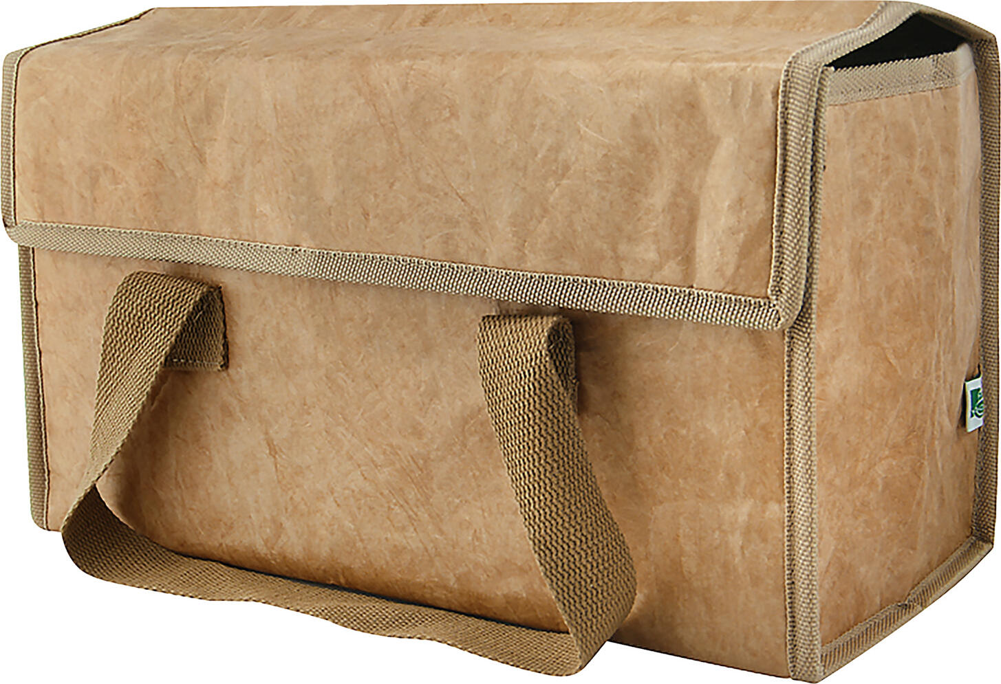 First FFC Thermal Transport Bag, Recycled Paper Effect, Silver Foil Insulation, 35.5x18x19 cm, Brown, Foldable Food Delivery Bag with Velcro