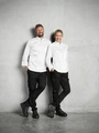 Jobeline Racer Women's Sporty Lightweight Chef Jacket, White, Size 54, 65% Polyester 35% Cotton, Mesh Panels, Central Zipper, OEKO-TEX Standard 100