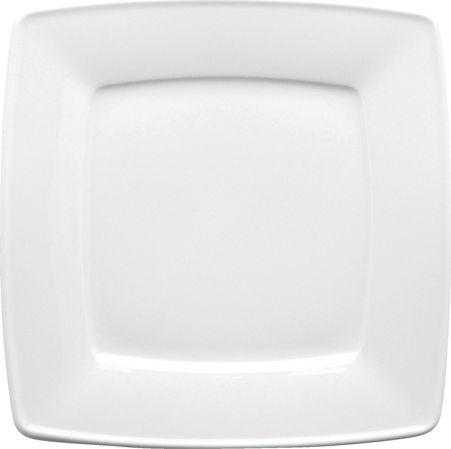 VEGA LUSINI Solutions GmbH Plate Melbourne flat Teller Melbourne flach Plate Melbourne flat; 19x19 cm (LxW); white; square; 6 piece / pack Teller Melbourne flach; 19x19 cm (LxB); weiß; quadratisch; 6 Stück / Pack White plate made of porcelain. In square shape. Straight design. Dishwasher safe and microwaveable. Weißer Teller aus Porzellan. In eckiger Form. Geradliniges Design. Spülmaschinenfest und mikrowellengeeignet.