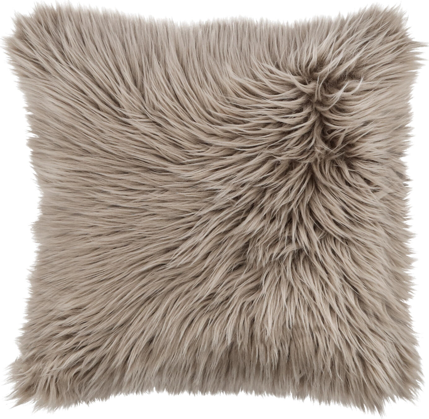 Husa perna patrata ERWIN M. LUSINI Solutions GmbH Bergen, 40x40 cm, Maro, Blana Artificiala de Inalta Calitate din Poliacrilic si Poliester, cu Fermoar, Lavabila la Masina la 30°C, 1.2 kg