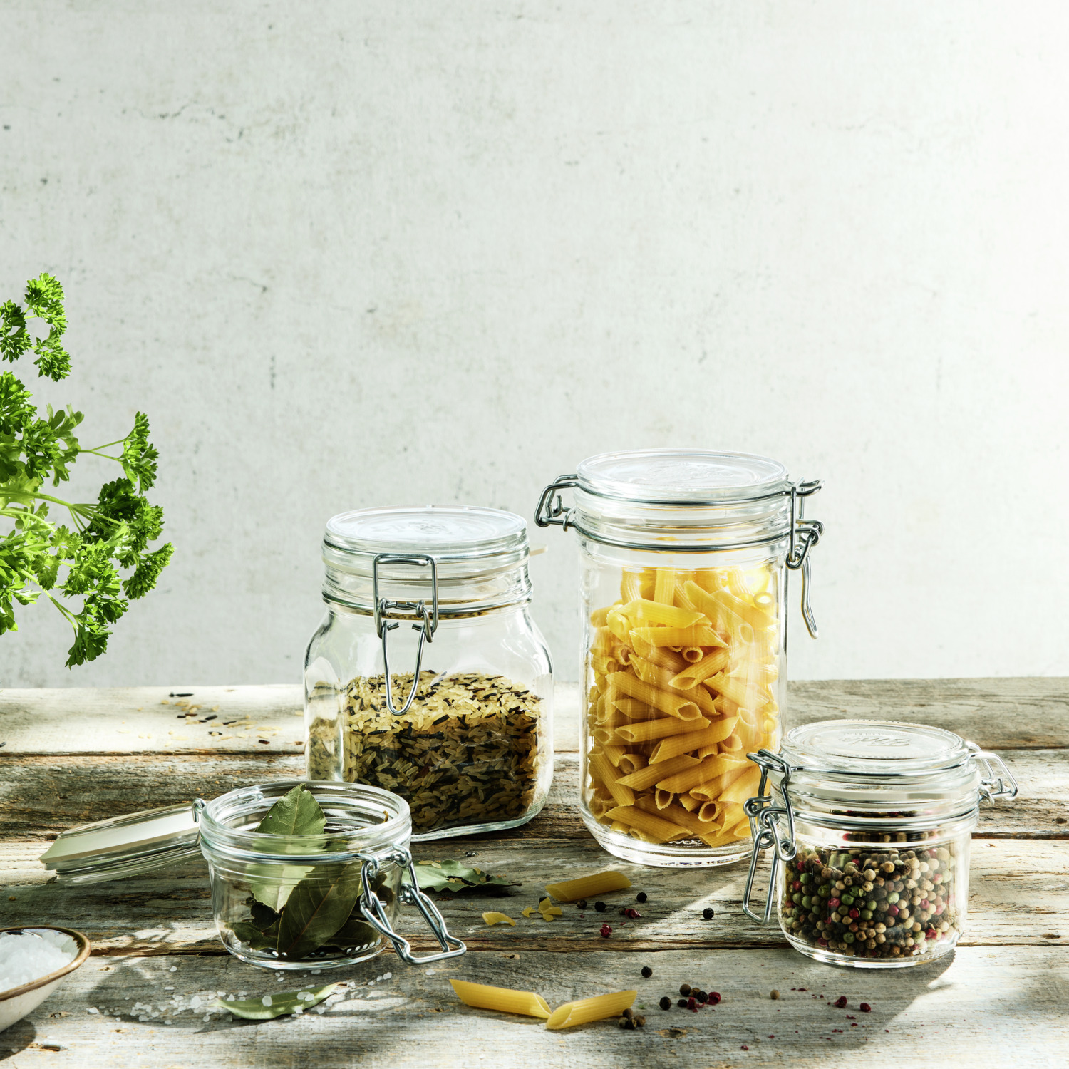 Bormioli Rocco Fido Swing-Top Glass Jars, 750 ml, Impact-Resistant Transparent Glass with Metal Handle and Rubber Seal, Made in Italy