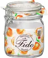 Bormioli Rocco Fido Swing-Top Glass Jars, 750 ml, Impact-Resistant Transparent Glass with Metal Handle and Rubber Seal, Made in Italy