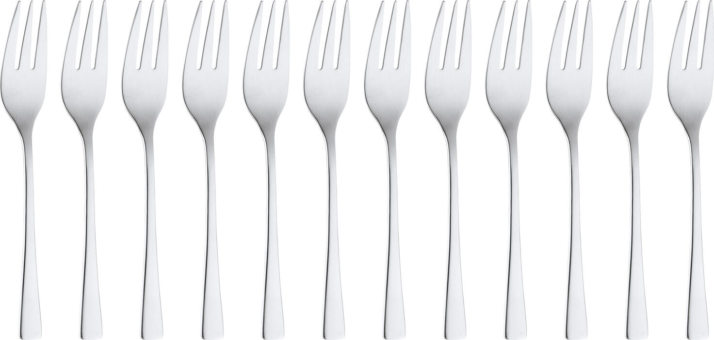 Pulsiva Hamburg Cake Fork, 18/0 Chrome-Stainless Steel, Mirror Polished, Rustproof, Nickel-Free, 15 cm, Silver