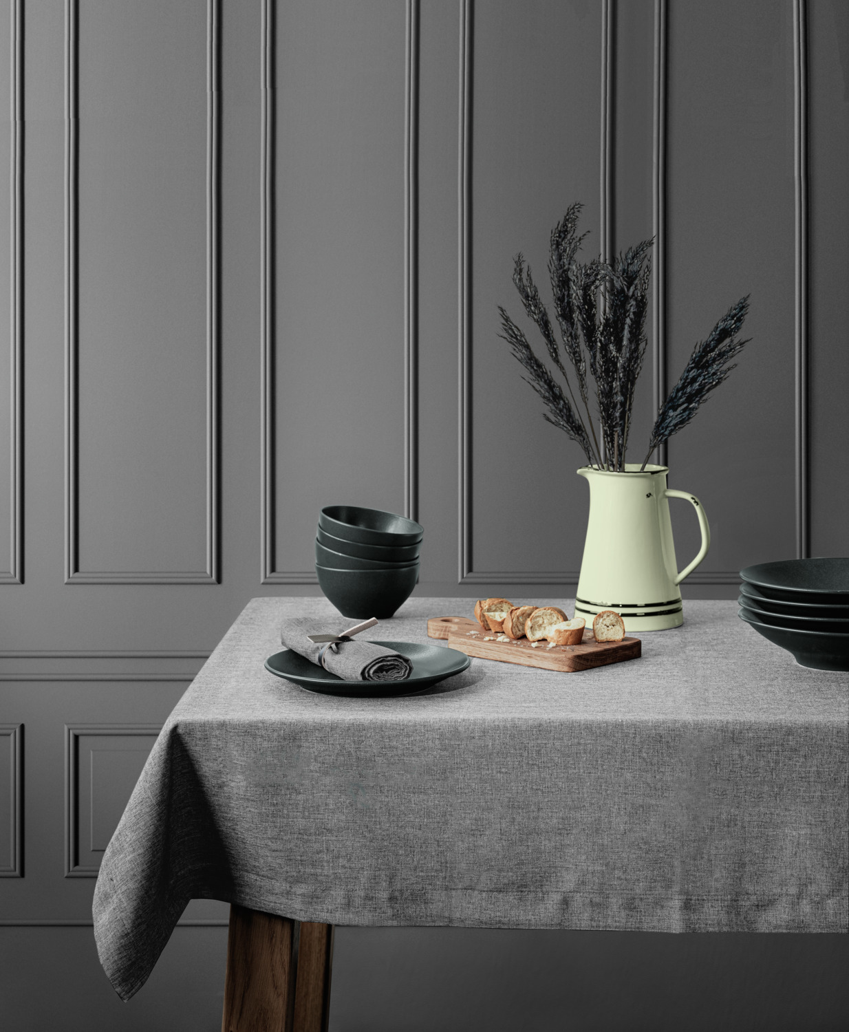 VEGA Masca Round Porcelain Bowl Set, Black, 6 pieces, 600 ml, 14 cm Diameter, 7 cm Height, Professional Catering Grade, Dishwasher and Microwave Safe