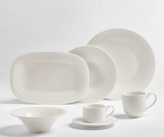 VEGA Premiora Pasta Plate, Premium Porcelain, Cream White, 30 cm Diameter, 650 ml, Scratch Resistant, Dishwasher and Microwave Safe
