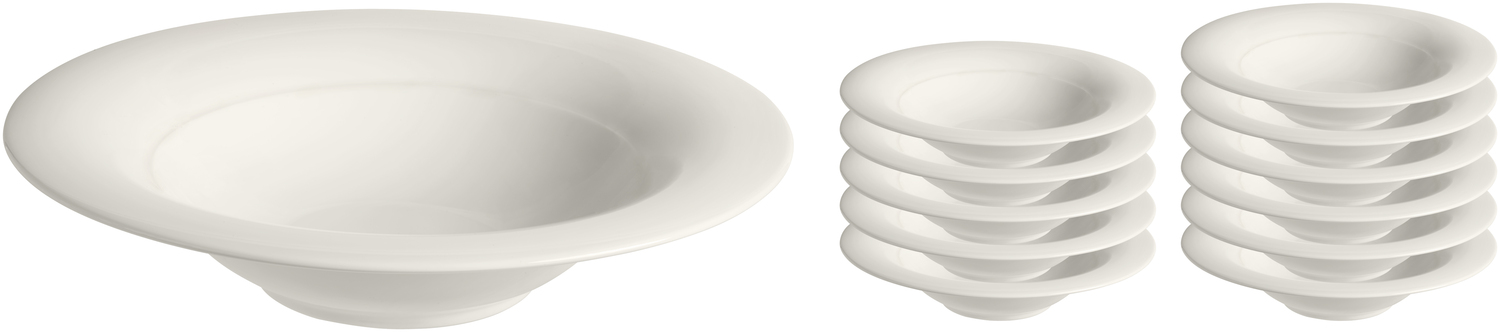 VEGA Premiora Pasta Plate, Premium Porcelain, Cream White, 30 cm Diameter, 650 ml, Scratch Resistant, Dishwasher and Microwave Safe