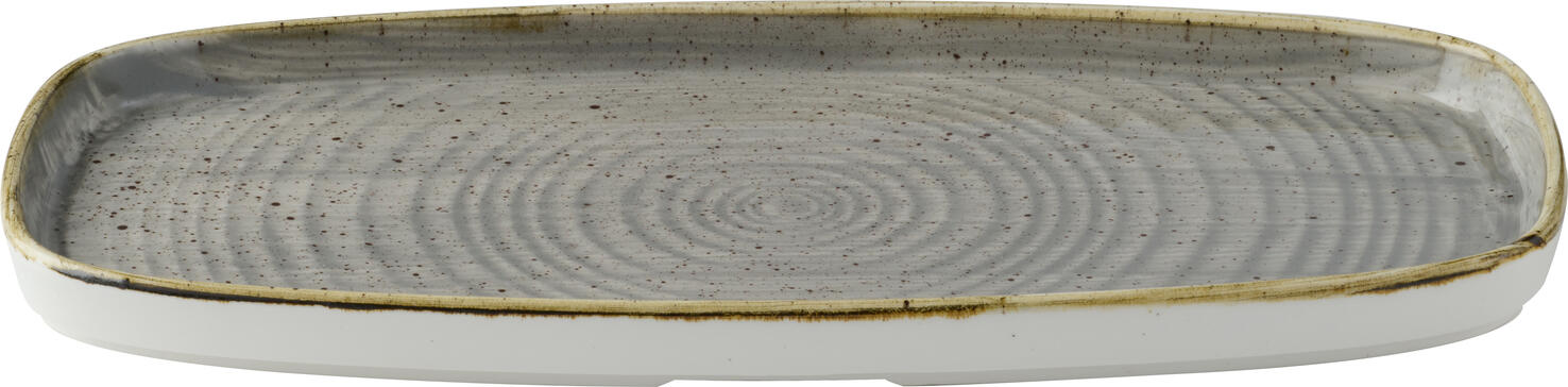 Churchill Stonecast Peppercorn Grey Porcelain Walled Oblong Platter, 30 x 15.4 x 2 cm, Professional HORECA Rustic Speckle Plate