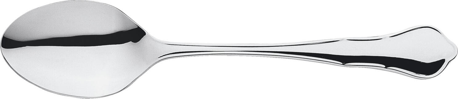 PULSIVA LUSINI Solutions GmbH Table spoon Malaga II Menülöffel Malaga II Table spoon Malaga II; 20.5 cm (L); silver, handle silver; 12 piece / pack Menülöffel Malaga II; 20.5 cm (L); silber, Griff silber; 12 Stück / Pack 18/0 chrome stainless steel (menu knife and steak knife Mono. 13/0). Classic-elegant cutlery in very good workmanship quality. Highly polished. Material thickness suitable for gastronomy: 2.2 mm (measured at the strongest point of the menu fork). Dishwasher safe. Chrom-Edelstahl 18/0, rostfrei. Der Menülöffel Malaga II verbindet ein klassisches, zeitloses Design mit einer hochglanzpolierten Oberfläche. Seine gastronomiegerechte Materialstärke von 2,2 mm (gemessen an der stärksten Stelle der Menügabel) sorgt für eine angenehme Stabilität im täglichen Gebrauch. Dank spülmaschinengeeignetem Edelstahl ist er besonders pflegeleicht und ideal für professionelle Küchen. Ihre Vorteile auf einen Blick: • Spülmaschinengeeignet – hygienisch & leicht zu reinigen • Magnetisch – kompatibel mit Polier- und Sortiersystemen • Nickelfrei – geeignet für Allergiker