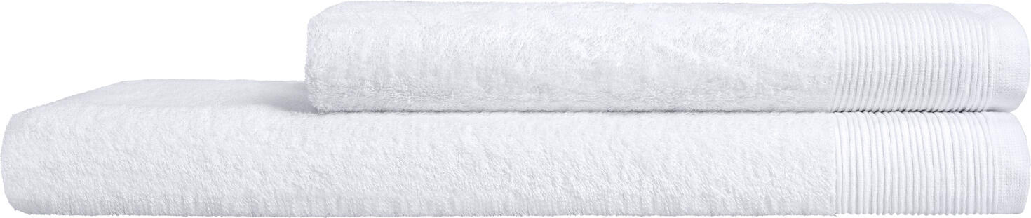 Prosop de dus ERWIN M. LUSINI Balance, 50 x 100 cm, Alb, 600 g/m², bumbac si viscoza din bambus, texturi Walk terry catifelata