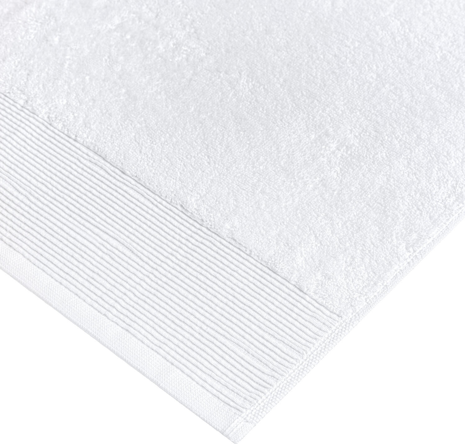 Prosop de dus ERWIN M. LUSINI Balance, 50 x 100 cm, Alb, 600 g/m², bumbac si viscoza din bambus, texturi Walk terry catifelata