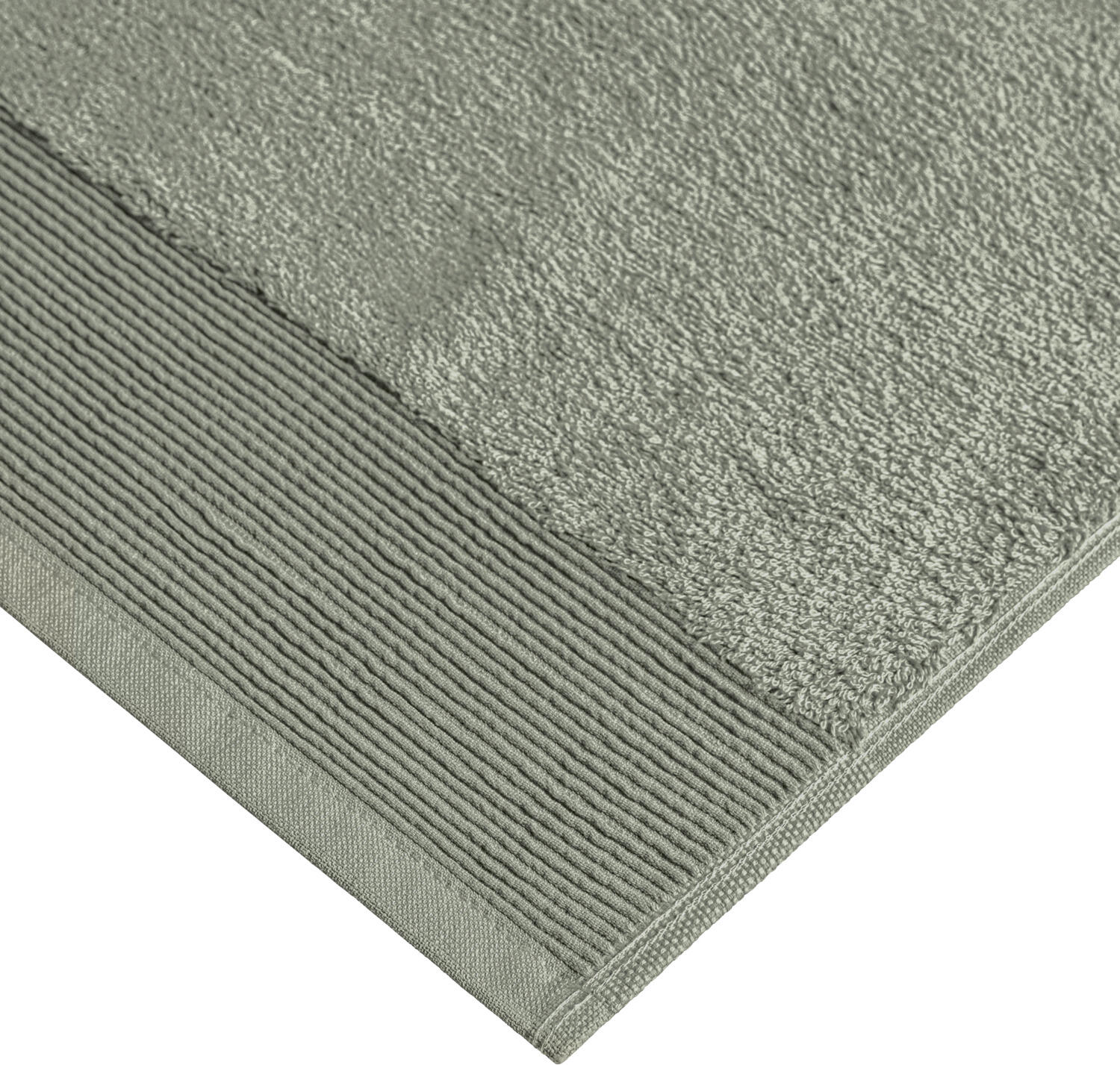 ERWIN M. LUSINI Balance Shower Towel, 50 x 100 cm, 600 g/m², Grey, Cotton and Bamboo Viscose Walk Terry, Silky Velvety Texture