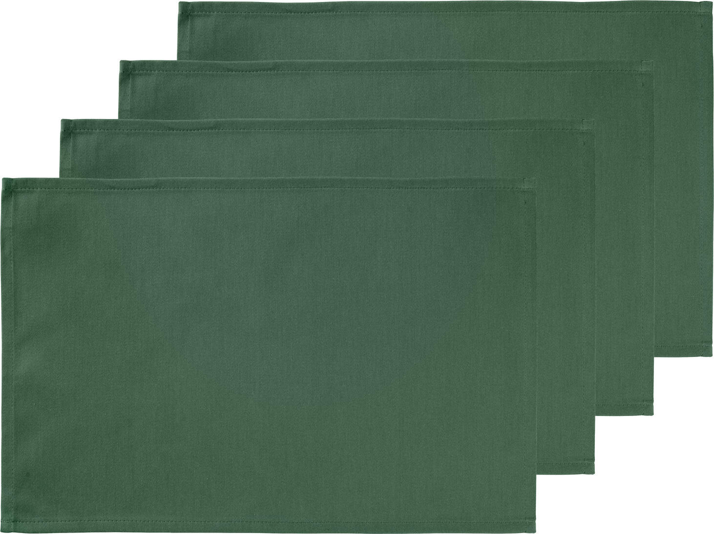 ERWIN M. LUSINI Vivienne Placemat, 30x45 cm, Green, Cotton-Polyester Blend, Plain Satin Weave, OEKO-TEX Standard 100 Certified, Durable and Easy-Care