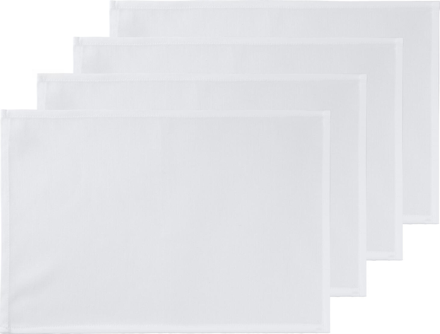 Set Servete de Masa ERWIN M. LUSINI Vivienne, 30x45 cm, Alb, Amestec Bumbac-Poliester, Tesut Satinat, Certificare OEKO-TEX Standard 100, Rezistente