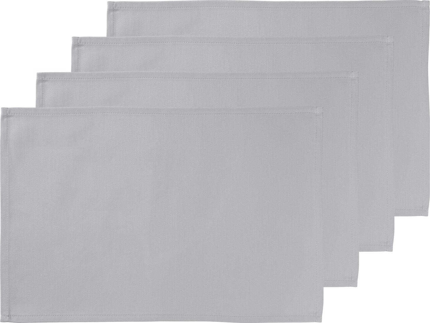 Set Servete de Masa ERWIN M. LUSINI Vivienne, 30x45 cm, Gri Deschis, Amestec Bumbac-Poliester, Tesut Satinat, Certificare OEKO-TEX Standard 100, Rezistente