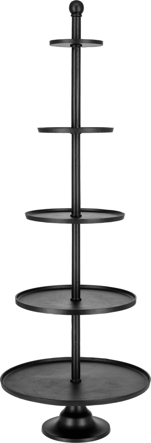 VEGA LUSINI Solutions GmbH Display Edita Etagere Edita Display Edita; 60x170 cm (ØxH); black Etagere Edita; 60x170 cm (ØxH); schwarz Five-level decorative display made of aluminum and powder-coated aluminum in a trendy vintage style. Stable. Easy installation. Dimensions: Ø of plates: 60, 49, 40, 30 and 20 cm. Fünfstufige Deko-Etagere aus Aluminium und Aluminium pulverbeschichtet im trendigen Vintage-Style. Standfest. Einfache Montage. Maße: Ø Teller: 60, 49, 40, 30 und 20 cm.