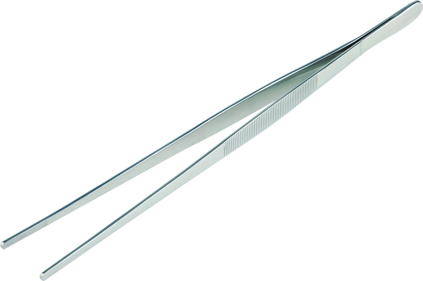 APS 75809 Tweezers Pliers, 18/0 Chrome-Nickel Stainless Steel, High-Gloss Polished, Ribbed Grip, 30 cm, Professional Gastronomy Plating Tool