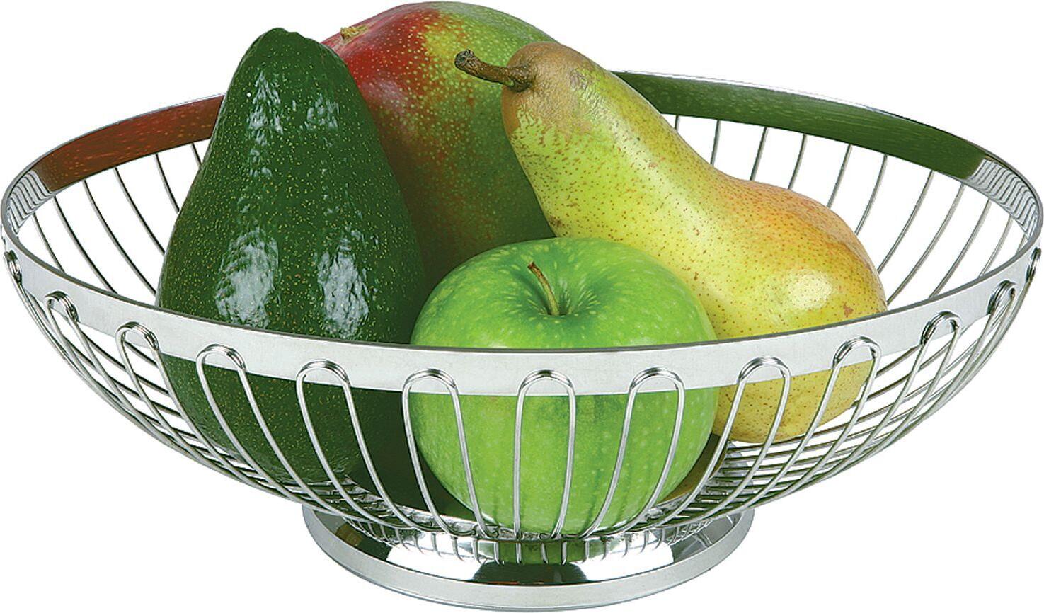 APS VIRON Bread and Fruit Basket, 18/8 Stainless Steel, 20.5 x 15.5 x 7 cm, High-Gloss Polished, Stackable and Dishwasher Safe, Open Structure for Air Circulation