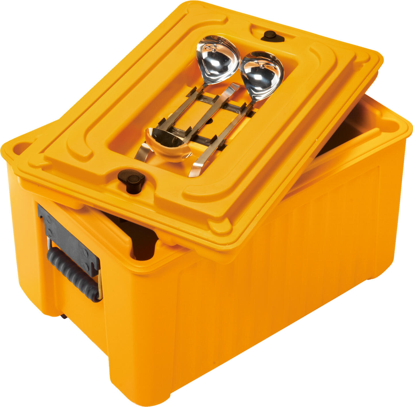 Avatherm T300 Thermo Transport Box, 28L Top Loader, Polypropylene, Orange, 62x42x40.5cm, Fits 4x GN 1/4, Stackable, Dishwasher Safe