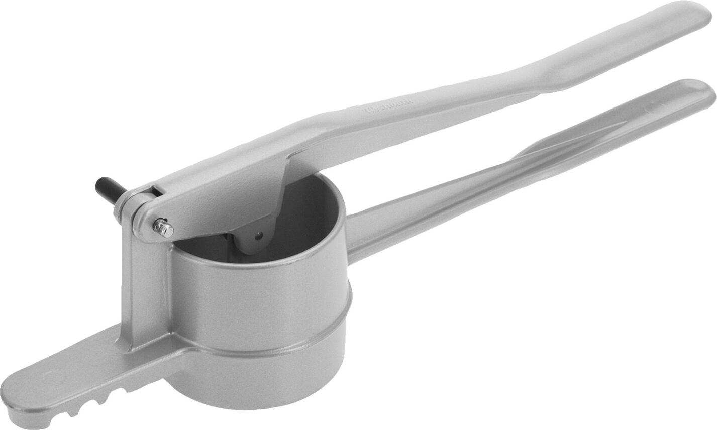 Westmark Westmark GmbH Spaetzle/Potato press Spätzle/Kartoffelpresse Spaetzle/Potato press; 40 cm (L); silver Spätzle/Kartoffelpresse; 40 cm (L); silber Spaetzle or potato press made of aluminium. Versatile. Handle flattened on the bottom side. With three support grids. Suitable for dishwasher. Spätzle- oder Kartoffelpresse aus Aluminium. Vielfältig einsetzbar. Griff auf der Unterseite abgeflacht. Mit drei Auflagerastern. Spülmaschinengeeignet.