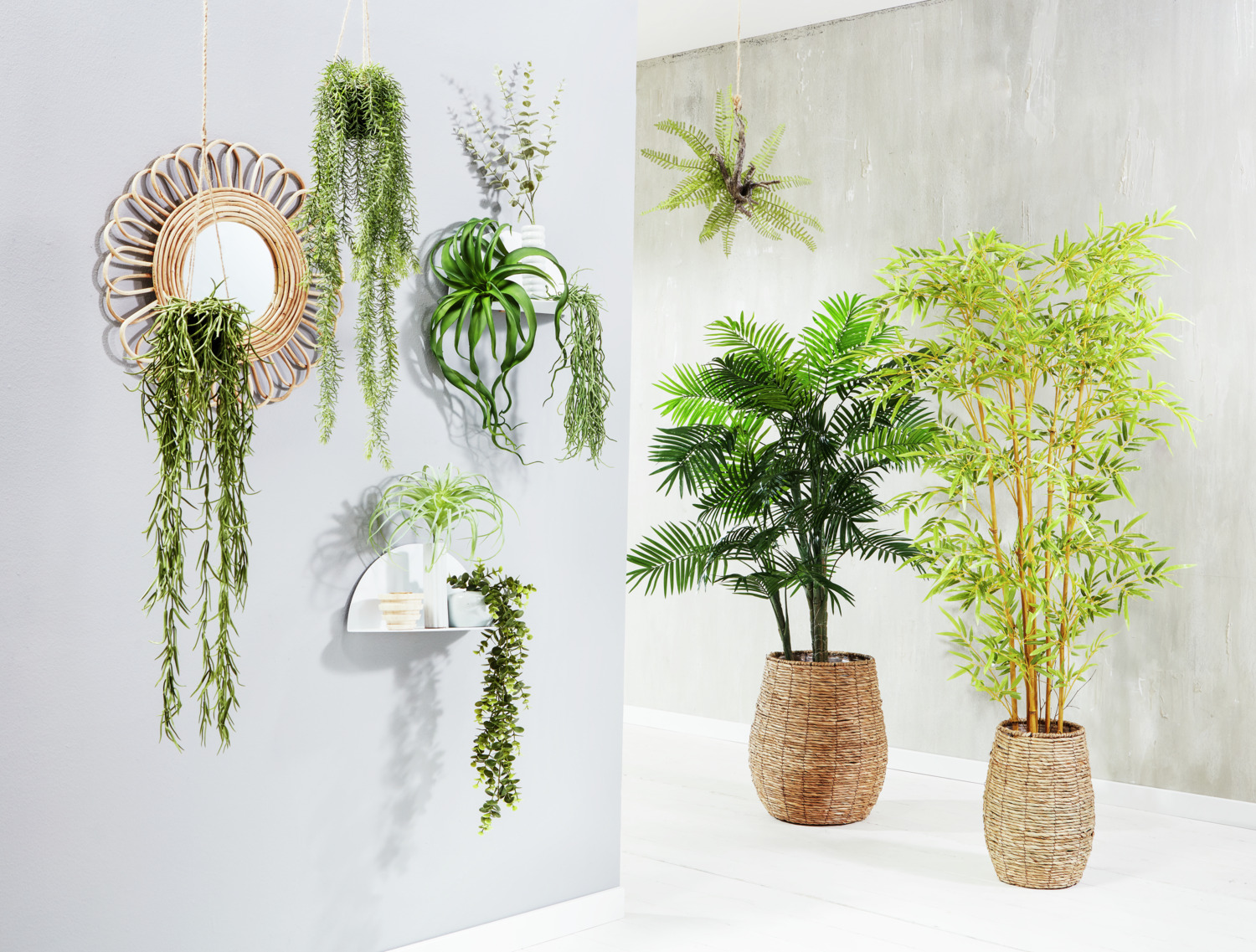 Planta Artificiala de Agatata Vega Kinza, 23 cm, Plastic Verde, Lavabila cu Laveta Umeda, Include Sfoara de Rafia pentru Agatat sau Vaza