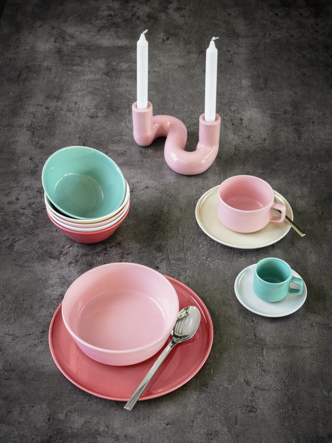 VEGA Alegria Latte Cup, 330ml Capacity, 64mm Height Porcelain Milk Coffee Cup, Rose, Dishwasher and Microwave Safe, Round Shape