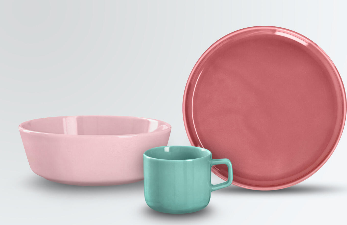 VEGA LUSINI Solutions GmbH Porcelain sample set Alegria 3-piece Mustergarnitur Porzellan Alegria 3-teilig Porcelain sample set Alegria 3-piece; rose/turquoise/light-red Mustergarnitur Porzellan Alegria 3-teilig; rosa/türkis/hellrot Use our sample service. The following samples are included: Flat plate Ø 20 cm - light red Bowl 950 ml, ØxH 18x6.5 cm - pink Coffee cup 250 ml - turquoise Sample items are priced with a nominal fee, if you are not satisfied we will refund the nominal fee. Please contact our customer service for this. Nutzen Sie unseren Musterservice. Folgende Muster sind enthalten: Teller flach Ø 20 cm - hellrot Schale 950 ml, ØxH 18x6,5 cm - rosa Kaffee-Obertasse 250 ml - türkis Musterartikel sind mit einer Schutzgebühr bepreist, bei Nicht-Gefallen erstatten wir Ihnen die Schutzgebühr zurück. Bitte nehmen Sie hierzu Kontakt zu unserem Kundenservice auf.