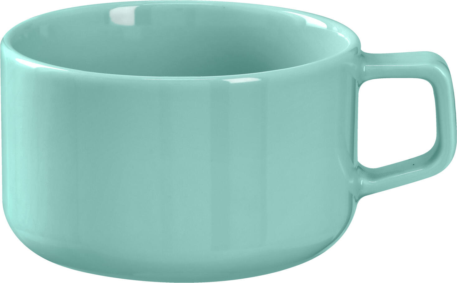 VEGA Alegria Latte Cup, 330ml Porcelain Milk Coffee Cup, Turquoise, Dishwasher and Microwave Safe, Round Shape