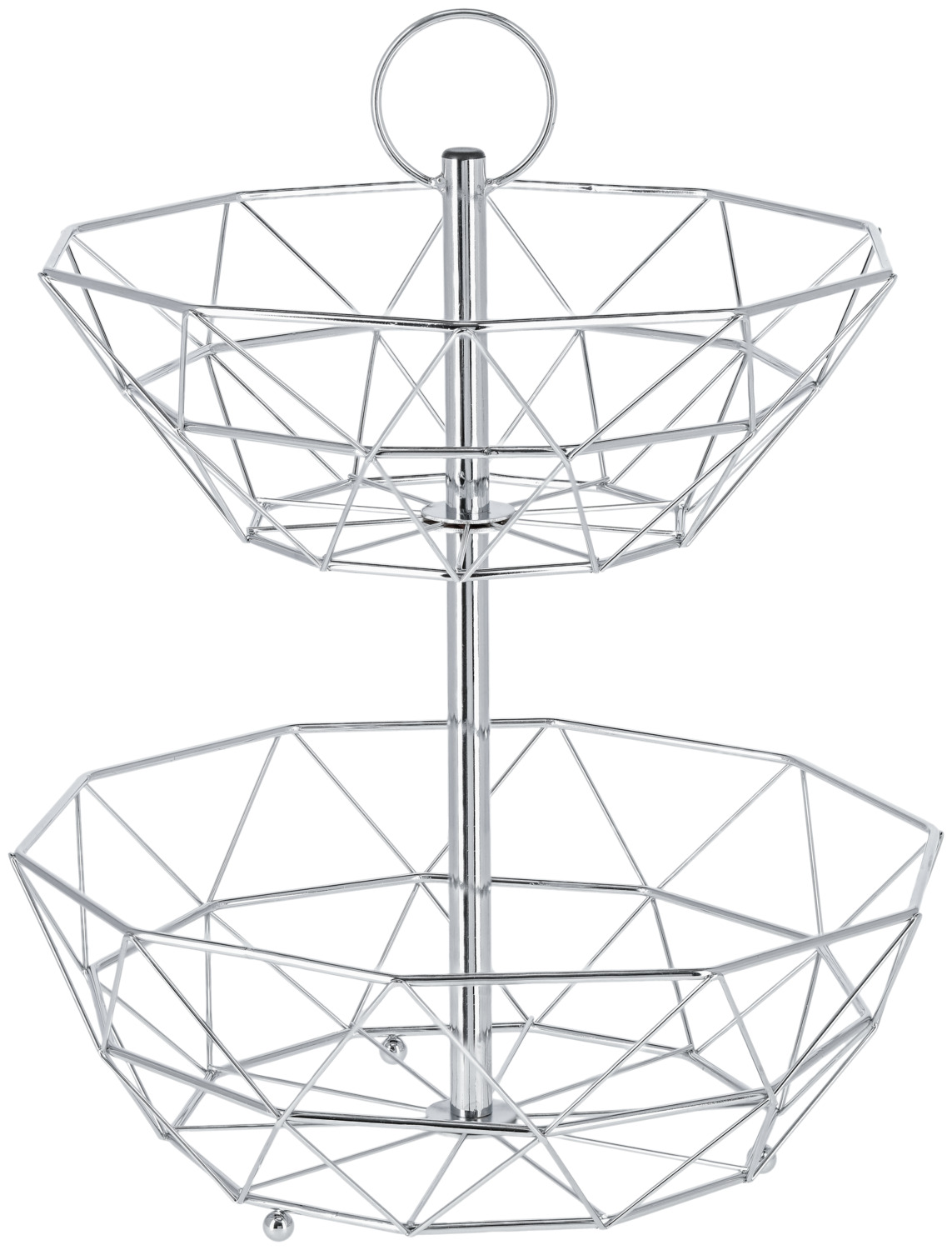 PULSIVA LUSINI Solutions GmbH Display Edwina chrome-plated Etagere Edwina verchromt Display Edwina chrome-plated; 30x38x30 cm (WxHxD); silver Etagere Edwina verchromt; 30x38x30 cm (BxHxT); silber Display made of chrome-plated steel. The lower basket has a width and depth of 30 cm. The upper basket has a width and depth of 27.5 cm. Easy installation. Easy-care. Not suitable for dishwasher. Etagere aus verchromtem Stahl. Der untere Korb hat eine Breite und Tiefe von 30 cm. Der obere Korb weist eine Breite und Tiefe von 27,5 cm auf. Einfache Montage. Pflegeleicht. Nicht spülmaschinengeeignet.