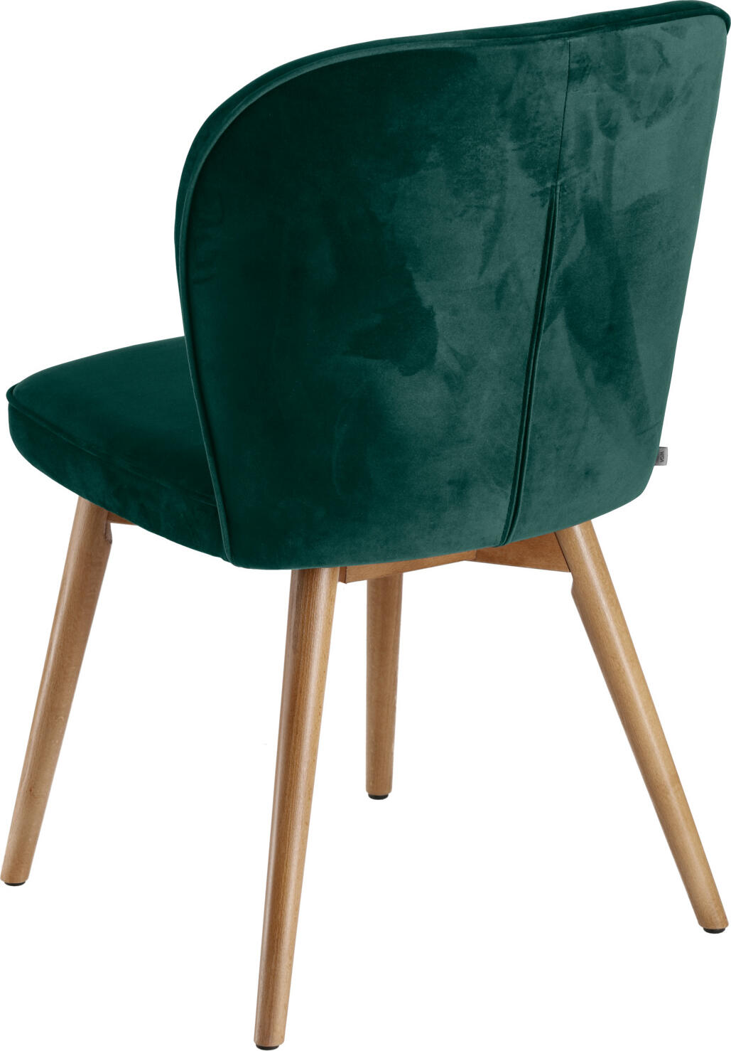 Scaun Tapitat VEGA Lian, Husie din Catifea Verde-Brad, Picioare din Lemn de Fag Masiv, Ignifug, 56x58x86 cm