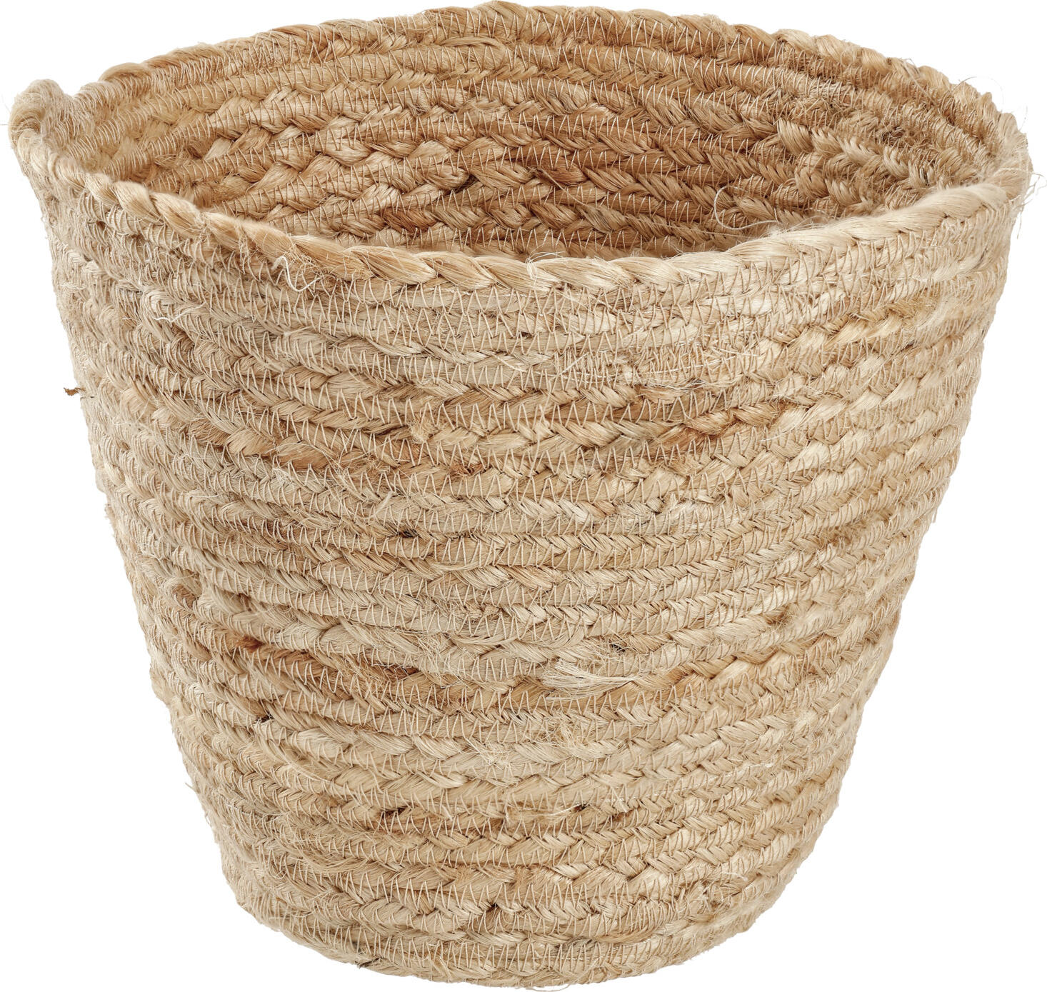 unknown LUSINI Solutions GmbH Decorative basket Björn Deko-Körbchen Björn Decorative basket Björn; 21x18 cm (ØxH); brown; round Deko-Körbchen Björn; 21x18 cm (ØxH); braun; rund Decorative basket made of jute. Versatile use, e.g. as a planter, as a bread basket or in the bathroom. Deko-Körbchen aus Jute. Vielfältiger Verwendungszweck, z.B. als Übertopf für Pflanzen, als Brotkorb oder im Badezimmer.