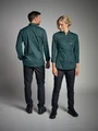 Jacketă Bucătar Bărbați Jobeline Lewis, Mânecă Lungă, Amestec Poliester-Bumbac, Verde Petrol, Butoni Press, Insertii Pique, OEKO-TEX Standard 100