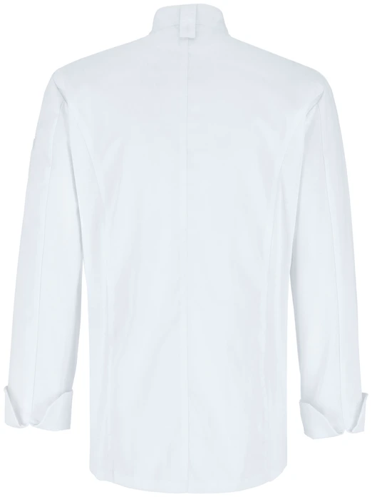 Jacket de Bucatar Jobeline Lewis pentru Barbati, Maneca Lunga, Alb, 65% Poliester 35% Bumbac, Inchidere cu Captari, Insertii Pique, OEKO-TEX Standard 100