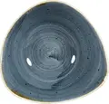 Churchill Stonecast Blueberry Triangular Bowl, 370ml Super Vitrified Porcelain, Color: blue/brown Hand-decorated Glaze, Professional Grade, 18.5x18.5cm