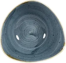 Churchill Churchill China (UK) ltd. Bowl Stonecast Blueberry triangular Bowl Schale Stonecast Blueberry dreieckig Bowl Stonecast Blueberry triangular; 370 ml, 18.5x18.5 cm (LxW); blue/brown; 12 piece / pack Bowl Schale Stonecast Blueberry dreieckig; 370 ml, 18.5x18.5 cm (LxB); blau/braun; 12 Stück / Pack The triangular Churchill Stonecast Blueberry Bowl combines high-quality super vitrified porcelain with a natural, handcrafted design. As part of the Stonecast Blueberry series, it comes in a blue-brown colour with a characteristic, hand-decorated effect glaze. The individually designed rim and triangular shape give each bowl a unique character - each piece is one of a kind. The bowl is not only visually appealing, but also functional: it is particularly impact-resistant, extremely durable and specially designed for professional use in restaurants, hotels and catering. The porcelain is dishwasher-safe, microwave-safe, oven-safe and freezer-safe, temperature-resistant and has very low water absorption. It is also food-safe, hygienic, easy to clean and stackable. The Stonecast Barley Blueberry is ideal for modern bowl dishes, salads, pasta, creative starters or signature dishes. Thanks to its design and warm natural white colour, it sets the scene for dishes in a particularly stylish way and elegantly emphasises colours and textures. This porcelain bowl stands for timeless tableware, emotional presentation and uncompromising quality in everyday use. Die Churchill Stonecast Blueberry Bowl Schale in dreieckiger Form vereint hochwertiges Super Vitrified Porzellan mit einem natürlichen, handwerklich inspirierten Design. Als Teil der Serie Stonecast Blueberry präsentiert sie sich in einem blau-braunen Farbton mit charakteristischer, handdekorierter Effektglasur. Der individuell gestaltete Rand sowie die dreieckige Form verleihen jeder Schale einen einzigartigen Charakter – jedes Stück ist ein Unikat. Die Bowl überzeugt nicht nur optisch, sondern auch funktional: Sie ist besonders kantenschlagfest, äußerst widerstandsfähig und speziell für den professionellen Einsatz in Gastronomie, Hotellerie und Catering konzipiert. Das Porzellan ist spülmaschinengeeignet, mikrowellengeeignet, ofenfest sowie gefriergeeignet, temperaturbeständig und besitzt eine sehr geringe Wasseraufnahme. Zudem ist es lebensmittelecht, hygienisch, pflegeleicht und stapelbar. Die Stonecast Barley Blueberry eignet sich ideal für moderne Bowl-Gerichte, Salate, Pasta, kreative Vorspeisen oder Signature-Dishes. Durch ihre Formensprache und das warme naturweiß setzt sie Speisen besonders stilvoll in Szene und unterstreicht Farben sowie Texturen auf elegante Weise. Diese Porzellanschale steht für zeitlose Tischkultur, emotionale Präsentation und kompromisslose Qualität im täglichen Einsatz.