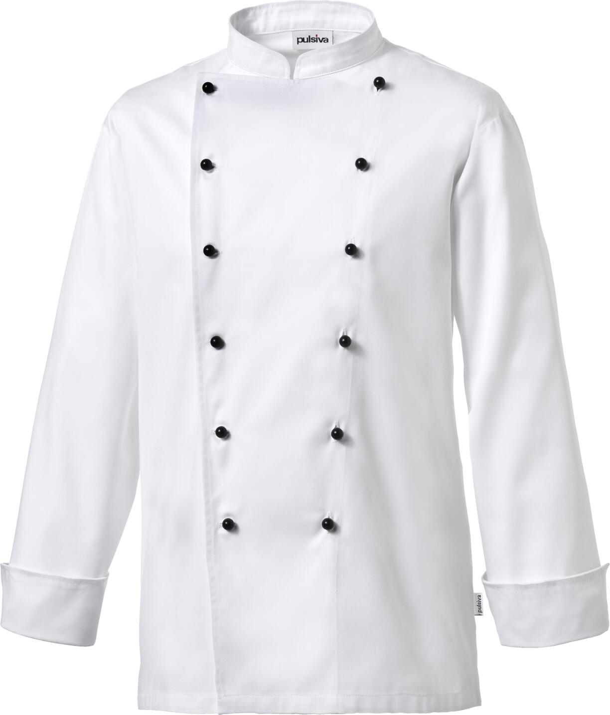 PULSIVA LUSINI Solutions GmbH Chef jacket Realo long sleeve Kochjacke Realo Langarm Chef jacket Realo long sleeve; Size L; white; 3 piece / pack Kochjacke Realo Langarm; Kleidergröße L; weiß; 3 Stück / Pack 65 % polyester,35 % cotton. 185 g/m². 60 °C wash. Classic, durable chef jacket made of pleasant blended quality in long sleeve. With double-breasted 6-button closure and matching ball buttons. For men and women, also available in half sleeve. Delivery: 3-pack incl. ball buttons. Back length: 75 cm for size M. 65 % Polyester,35 % Baumwolle. 185 g/m². 60°-Wäsche. Klassische, strapazierfähige Kochjacke aus angenehmer Mischqualität in Langarm. Mit doppelreihigem 6-Knopf Verschluss und passenden Kugelknöpfen.Für Damen und Herren, auch in Halbarm erhältlich. Lieferung: 3er-Pack inkl. Kugelknöpfe. Rückenlänge: 75 cm in Gr M